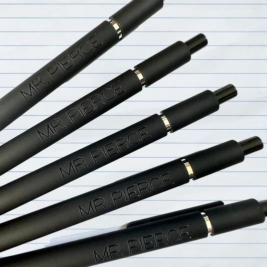 Custom Engraved Soft Touch Gel Pens - Set of 5
